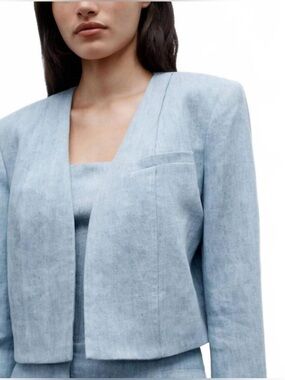 TWP Drink at Costes Hemp Crop Blazer Light Indigo Sz XL - NWT $725